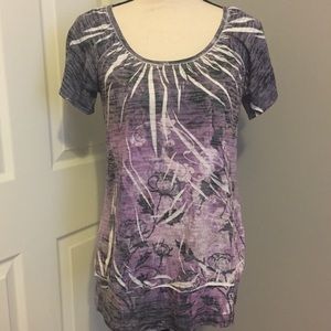 INC INTERNATIONAL CONCEPTS Flutter SS Burnout Tee